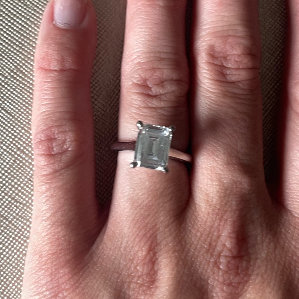 Silver engagement style ring - cubic zirconium